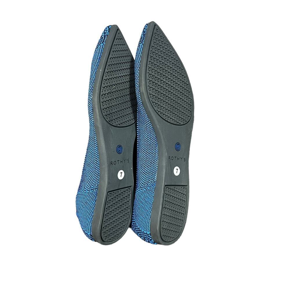 Rothy’s The Point Flat In Lapis Python Blue Rare … - image 7